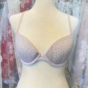 wild fable white and blue Patterned T-Shirt Bra